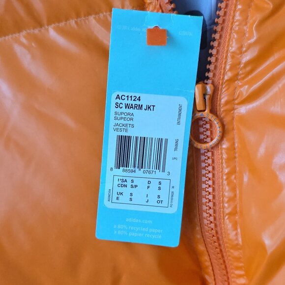 NWT STELLA MCCARTNEY X ADIDAS | Stellasport Supora Bomber Jacket Orange Sz S - Picture 5 of 10